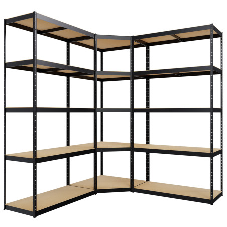 Estantería modular de 3 piezas Negro