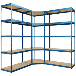 Système d'étagères en 3 parties, bleu