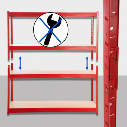 Étagère robuste 160 x 60 x 180 cm rouge