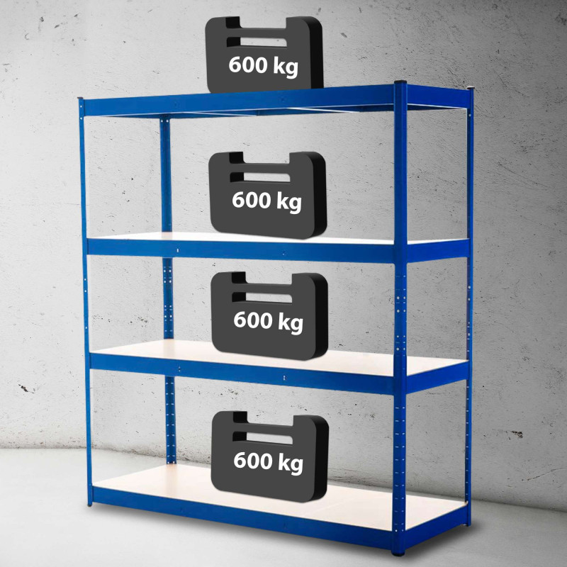 Étagère robuste 160 x 60 x 180 cm bleue