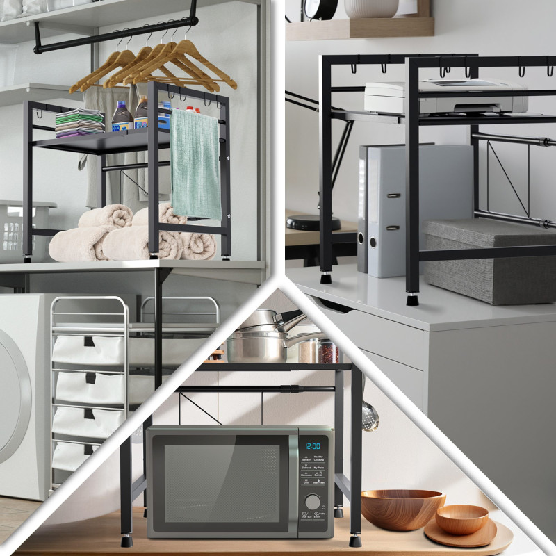 Estante Marana para microondas Negro,de 2 niveles