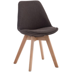 Chaise visiteur Borneo V2 en tissu Natura | gris foncé