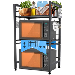 Estante Marana para microondas Negro,de 3 niveles