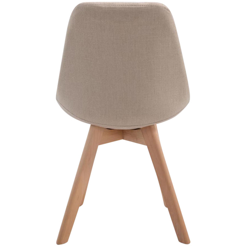 Chaise visiteur Borneo V2 en tissu Natura | crème