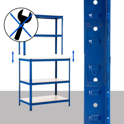 Étagère comprenant un établi 2+3 bleu