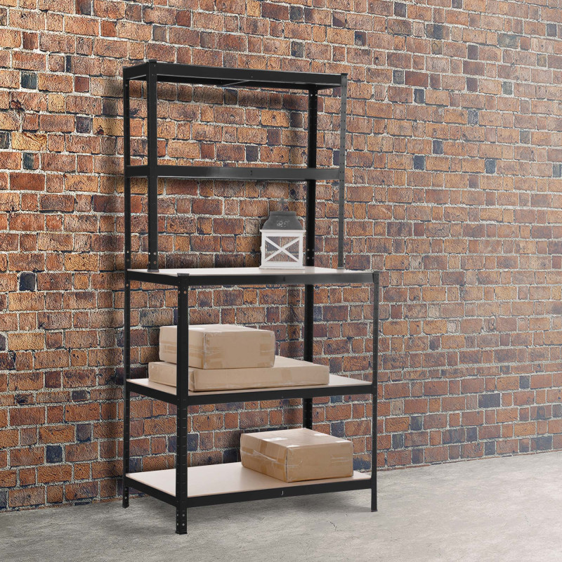 ?tag?re comprenant un ?tabli 2+3, noire