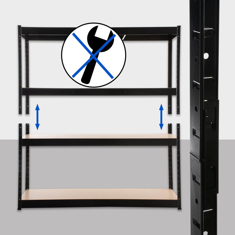 Étagère 160x60x180 noire