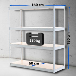 Estantería de Metal 160x60x180 cm Blanco