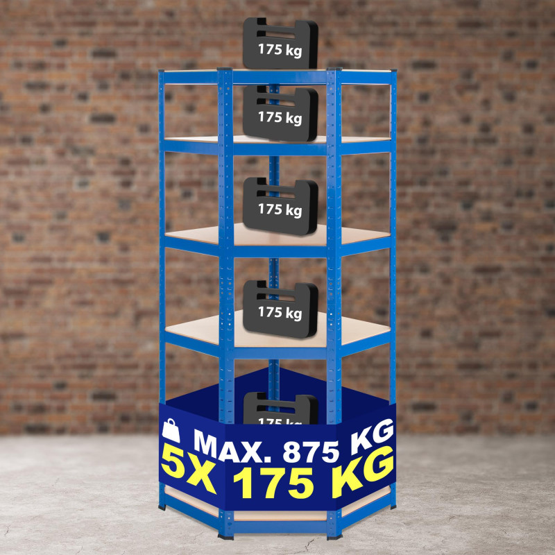 Étagère d'angle bleue Flint 180