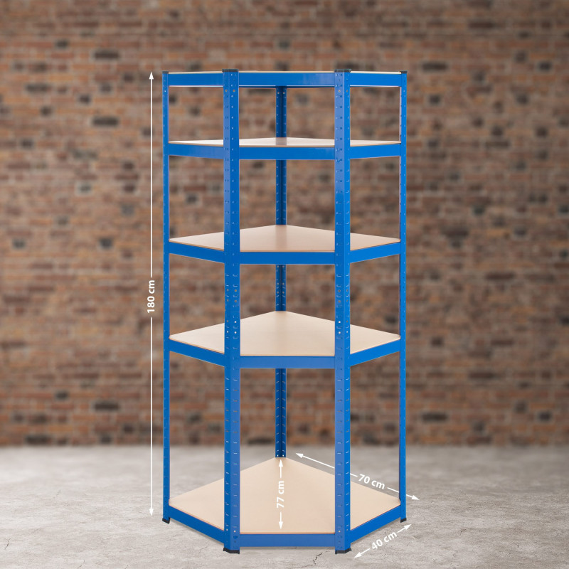 Estantería de Esquina Flint Azul,100x80x180 cm