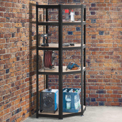 Scaffale Angolare FLINT in Metallo nero,100x80x180 cm