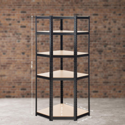 Étagère d'angle Flint 180, noire