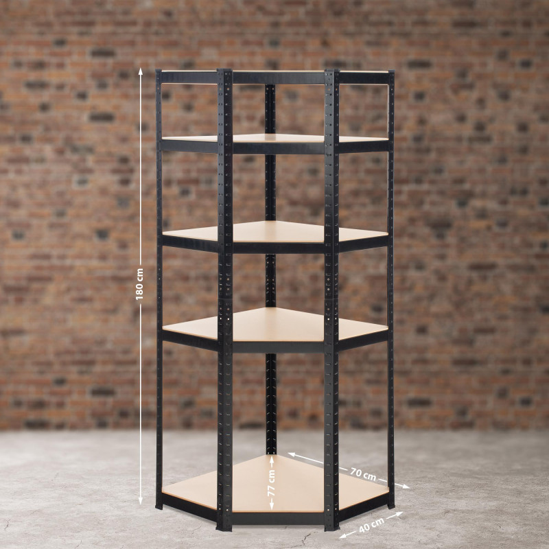 Étagère d'angle Flint 180, noire