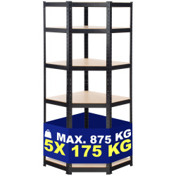 Étagère d'angle Flint 180, noire