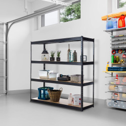 Étagère de rangement 160x60x180 cm noire