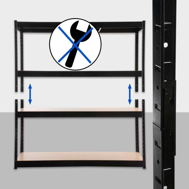 Étagère de rangement 160x60x180 cm noire