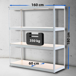 Étagère de rangement 160x60x180 cm blanche