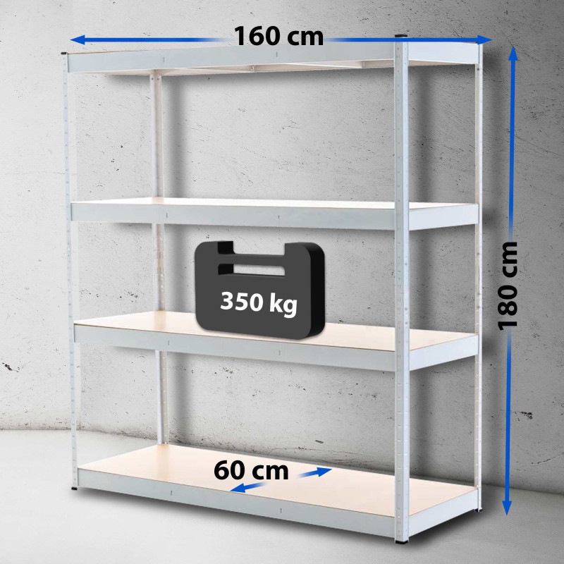 Étagère de rangement 160x60x180 cm blanche