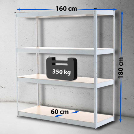 Étagère de rangement 160x60x180 cm blanche