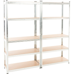 Lot de 2 étagères à brancher G 90x40x180 cm argent