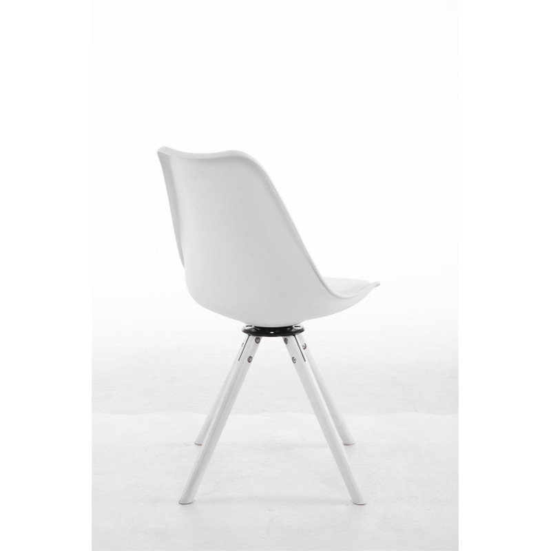 Chaise visiteur Troyes pivotante blanche ronde | blanc