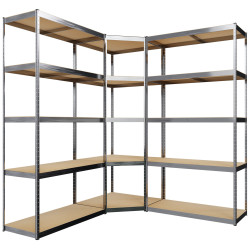 Estantería modular de 3 piezas Plateado