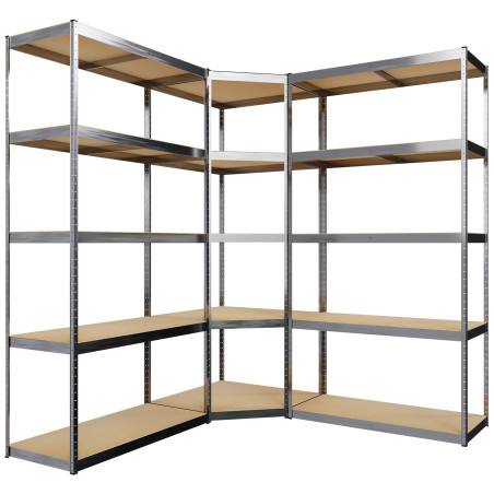 Estantería modular de 3 piezas Plateado