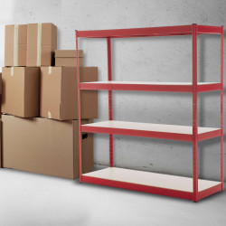 Étagère robuste 160 x 60 x 180 cm rouge