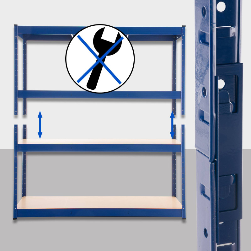 Étagère robuste 160 x 60 x 180 cm bleue