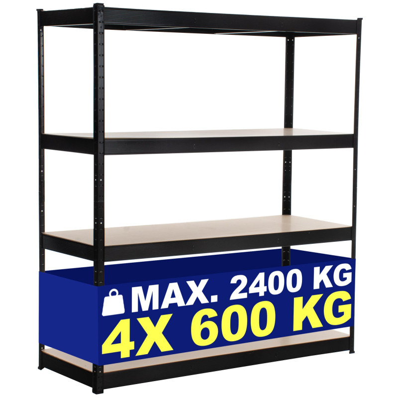 Étagère robuste 160 x 60 x 180 cm noire