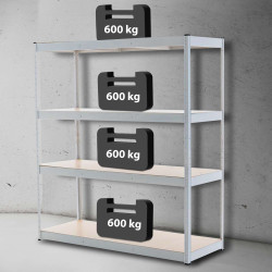 Estantería para cargas pesadas 160x60x180 cm Blanco