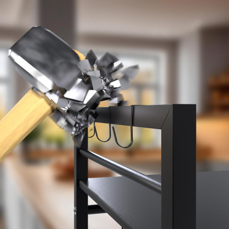 Étagère à micro-ondes à 2 niveaux Marana, noire