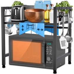 Estante Marana para microondas Negro,de 2 niveles