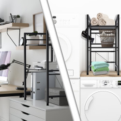 Étagère à micro-ondes à 3 niveaux Marana, noire