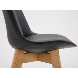 Lot de 2 tabourets de bar Cannes simili cuir Natura noir