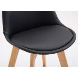 Lot de 2 tabourets de bar Cannes simili cuir Natura noir