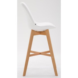 Lot de 2 tabourets de bar Cannes en cuir artificiel natura blanc