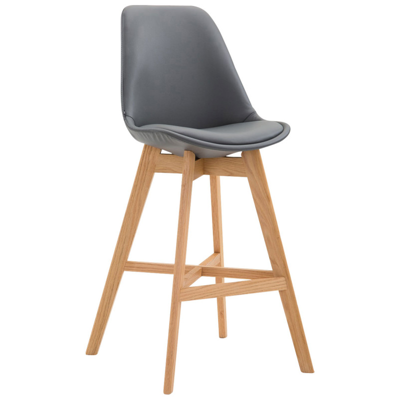 Lot de 2 tabourets de bar Cannes en cuir artificiel natura gris