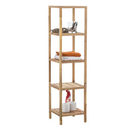 Étagère de salle de bain 5 pièces Wiki noyer