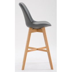 Lot de 2 tabourets de bar Cannes en cuir artificiel natura gris
