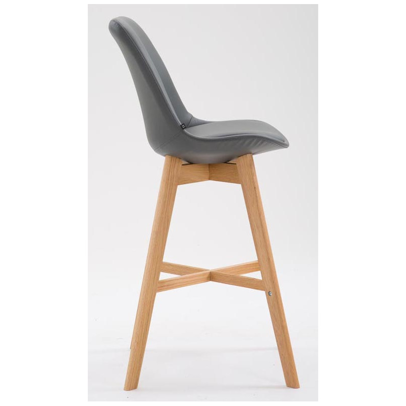 Lot de 2 tabourets de bar Cannes en cuir artificiel natura gris