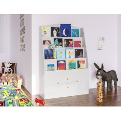 Librería Luray infantil con 4 estantes, 2 cajones & compartimentos Blanco