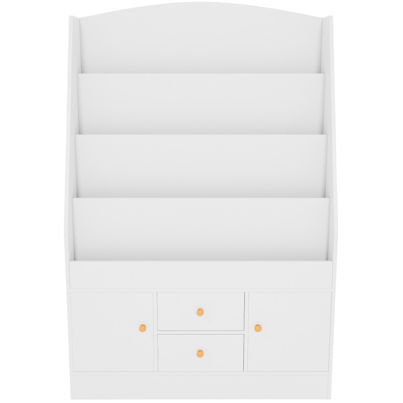 Librería Luray infantil con 4 estantes, 2 cajones & compartimentos Blanco