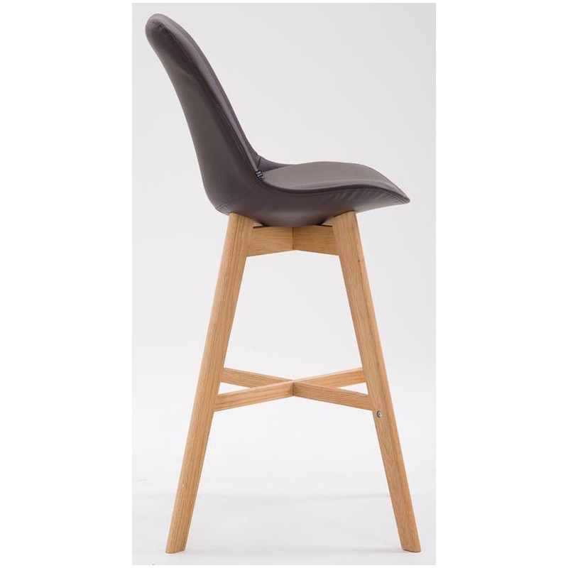 Lot de 2 tabourets de bar Cannes en cuir artificiel natura brun
