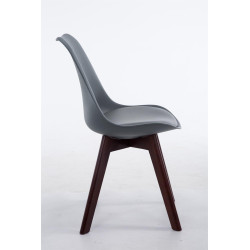 Chaise visiteur Borneo V2 en cuir artificiel noyer | gris
