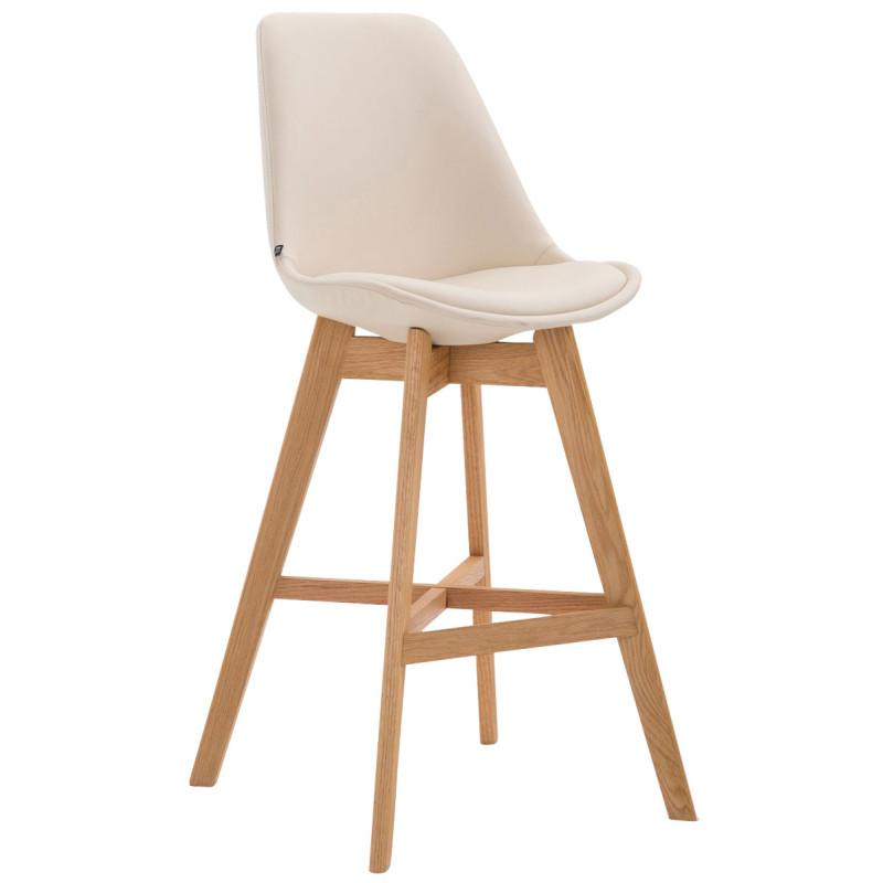 Lot de 2 tabourets de bar Cannes en cuir artificiel natura crème