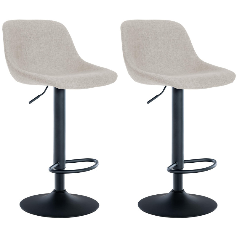 Lot de 2 tabourets de bar Loft tissu crème