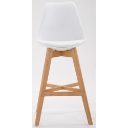 Lot de 2 tabourets de bar Cannes plastique natura blanc