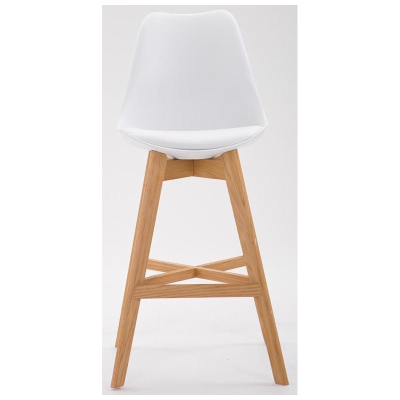Lot de 2 tabourets de bar Cannes plastique natura blanc