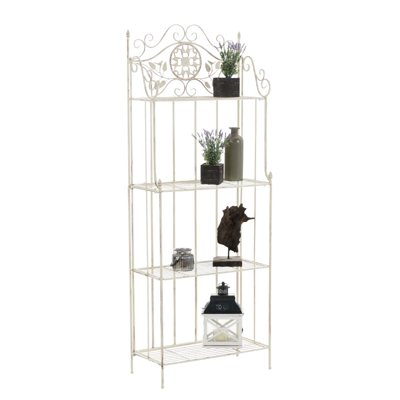 Estantería de Hierro Plegable Flora Crema antiguo